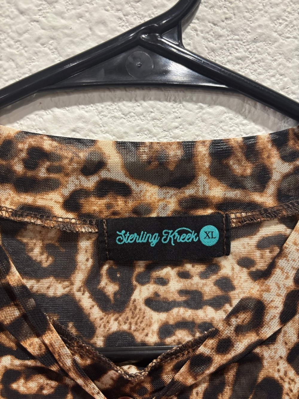 Women's Leopard Print Long Sleeve Tee - Brown - Picture 2 of 3